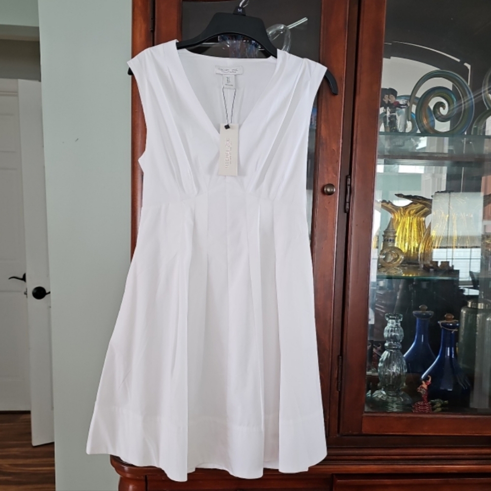 Rachel Zoe PleatedFit & Flare Sleeveless Mini Dress White Size 2 Nwt